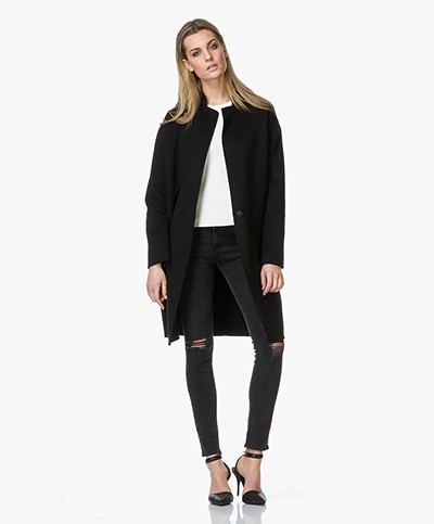 Rag & Bone Marina Contemporary Wool Coat - Black