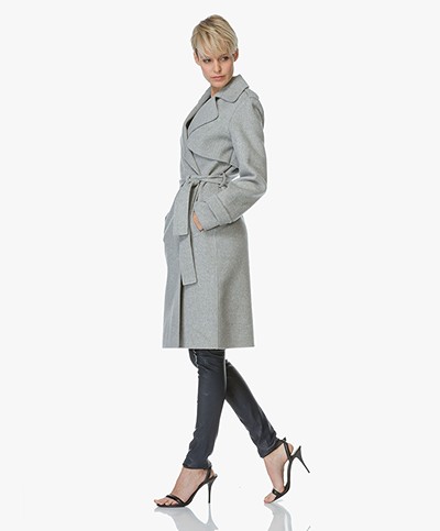 Theory Oaklane Cashmere Trench Coat - Grijs Melée