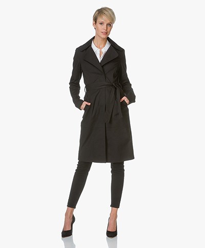 Drykorn Derry Cotton Blend Trench Coat - Black