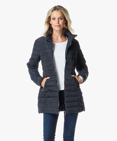 Armani Jeans Caban Quilted Down Jacket - Navy