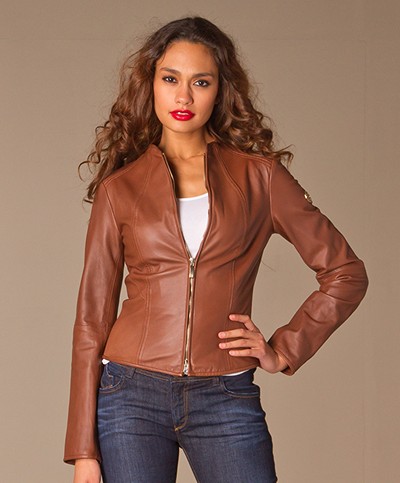 Armani Jeans Leather Jacket - Cognac