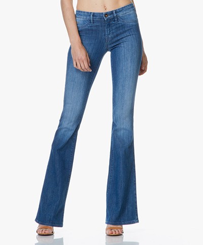Denham Farrah Super Flare Fit Jeans - YSNL Blue
