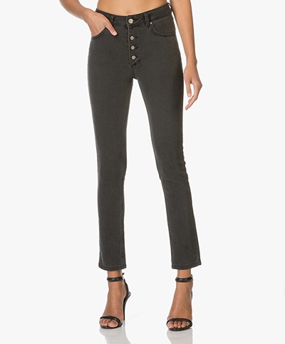 Anine Bing High Waisted Button up Jeans - Charcoal 