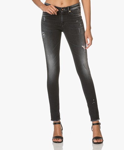 Denham Spray Super Skinny Fit Jeans - Washed Black