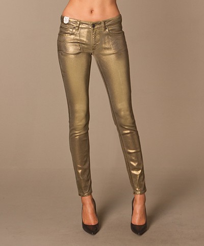 Drykorn ON Skinny Jeans - Gold Metallic