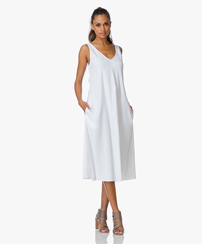 Theory Mardea Linen Blend Midi Dress - White