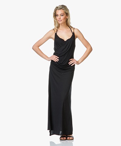 Calvin Klein Jersey Maxi Beach Dress - Black 