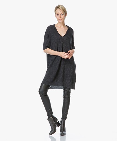 James Perse Cashmere Polo Dress - Anthracite