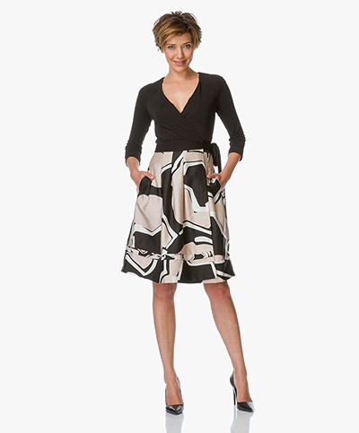 Diane von Furstenberg New Jewel Mikado Skirt - Black / Pommeau Grande Black