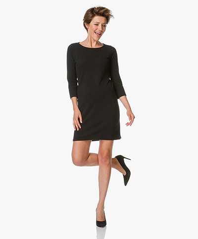 No Man's Land Wool Dress with Cashmere - Black