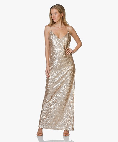 Anine Bing Champagne Sequin Gown - Champagne 