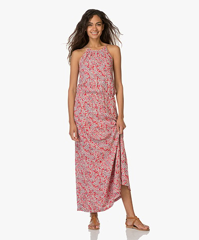 Indi & Cold Maxi-dress with Paisley Print - Red/Multi