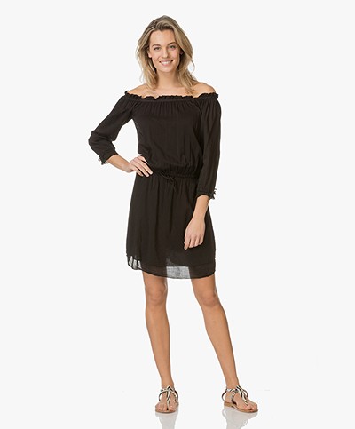 BRAEZ Off-shoulder Cotton and Viscose Dress - Black