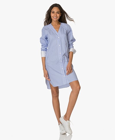 Rag & Bone Shults Striped Shirt Dress - Blue/White