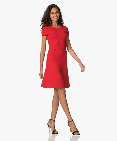 HUGO Shaya Knitted A-line Dress - Bright Red 
