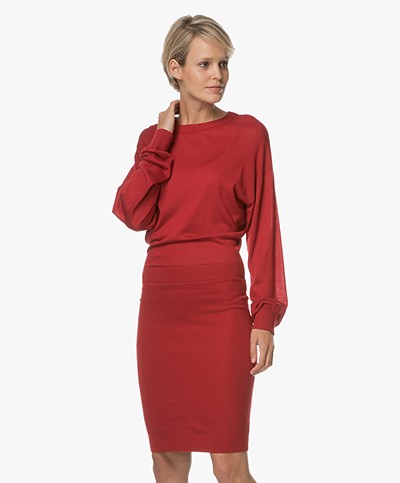 Theory Giltella Knit Dress - Crimson Red