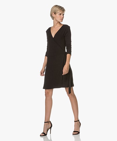 BRAEZ Ultra Soft Jersey Wrap Dress - Black