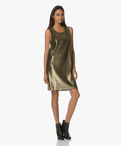 Drykorn Soraya Lurex Sleeveless Dress - Gold