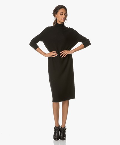Drykorn Effie Loose-fit Turtleneck Dress - Black