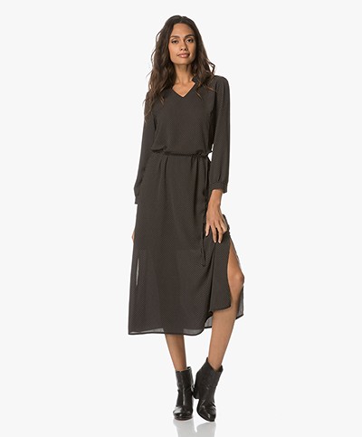 Indi & Cold Midi-dress with Dotted Design - Black