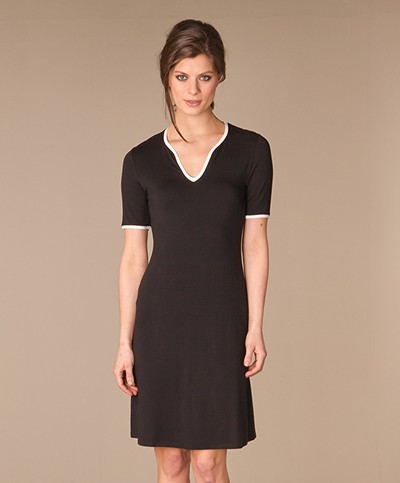 Belluna Meridiani Jersey Dress - Black/Ecru