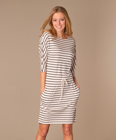 Filippa K Jennie Stripe Dress - Ivory/Navy