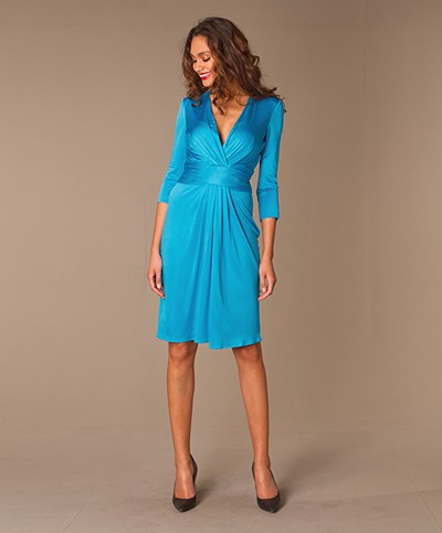 Issa London Silk Jersey Dress - Sea Blue