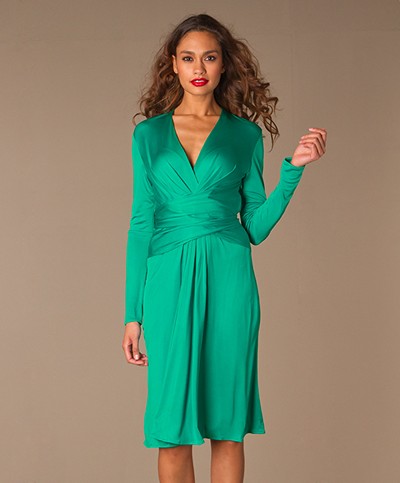 Issa London Silk Wrap Dress - Turquoise