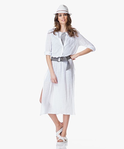 Majestic Linen Maxi-Dress - White