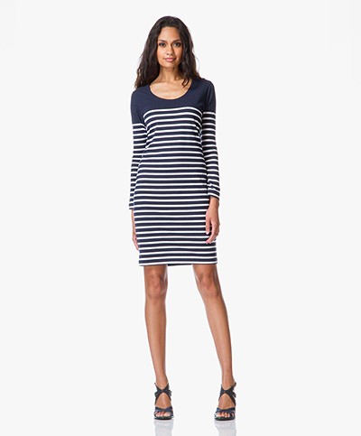 Perfectly Basics Breton Stripe Dress - Navy/Off-White