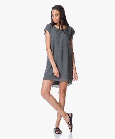 Repea Silk Tunic Dress - Grey