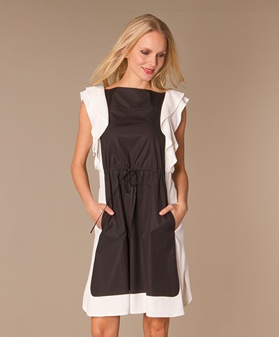 See By Chloé Ruffle Dress - Black/White
