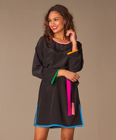 Sonia Rykiel Silk Dress - Black/Multicolored