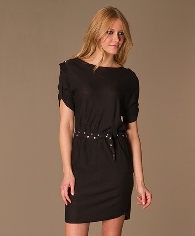 Sonia Rykiel Studded Belt Dress - Black