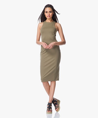 T by Alexander Wang Lux Ponte Bandeau Dress - Army