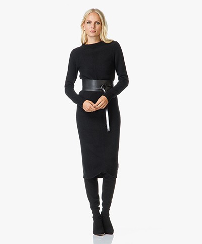 Vanessa Bruno Desir Knitted Dress in Yak - Black