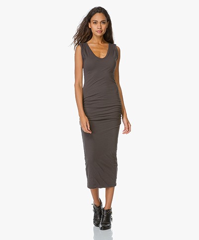 James Perse Twisted Sleeve Tube Dress - Carbon