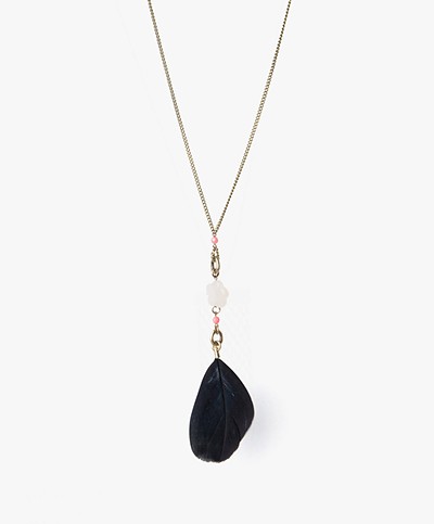 Ellen Beekmans Feather Necklace - Black/Bronze