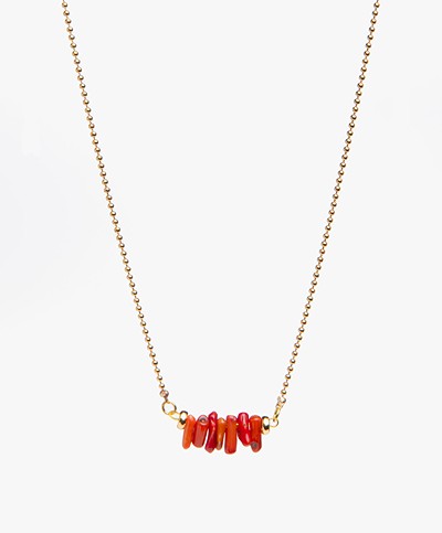Ellen Beekmans Gold-plated Necklace - Coral