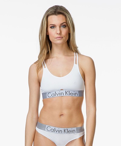 Calvin Klein Microfiber Bralette - White/Grey