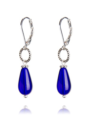 Ellen Beekmans Droplet Earrings - Cobalt Blue/Silver