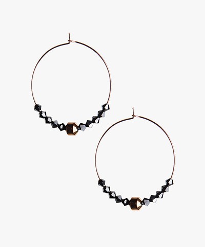Ellen Beekmans Swarovski Earrings - Black