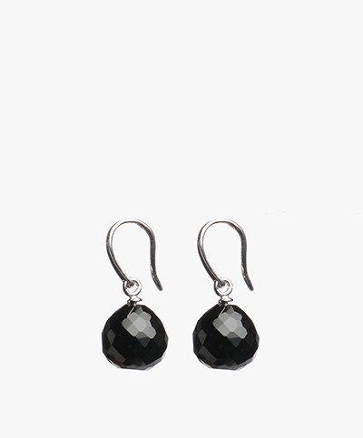 Maison van Belle Lolita Earrings - Black Onyx/Silver