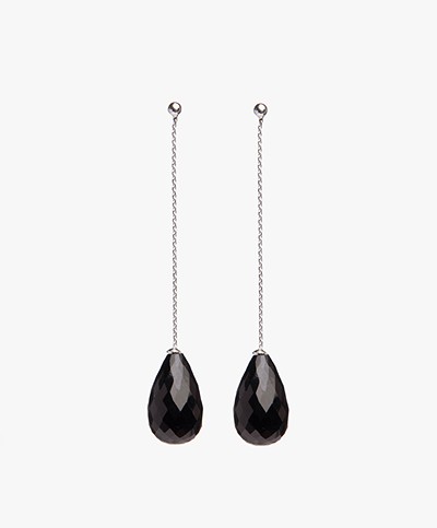 Maison van Belle Maria Earrings - Black Onyx/Silver