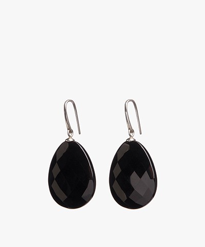 Maison van Belle Noor Earrings - Black Onyx/Silver