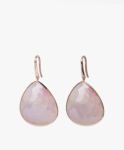 Maison van Belle Pink Sapphire Earrings - Pink Sapphire Rose Gold Plated