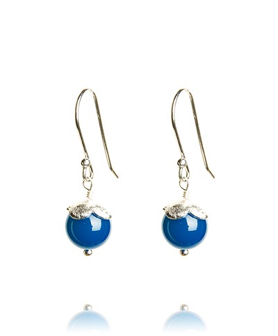 Susanne Drop Earrings - Blue Agate