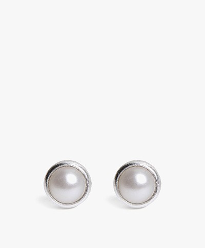 Susanne Friis Bjørner Half Pearl Stud Earrings - Freshwater Pearl