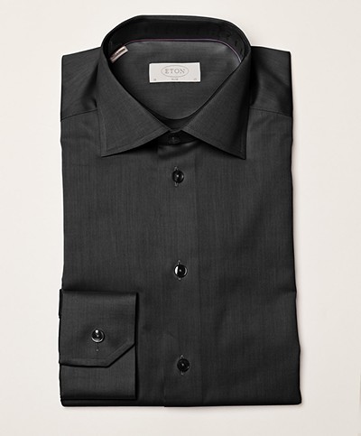 Eton Tailored Cotton Shirt - Black