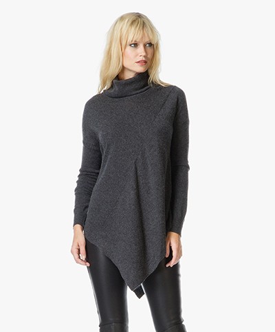 Repeat Poncho Wool and Cashmere Turtleneck Sweater - Dark Grey